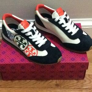 Tory Burch Hank Trainer Multi/Printed Nylon/Suede